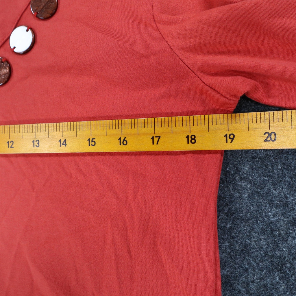 Links 3/4 Sleeve V-Neck Top Small Vintage Y2K Red Beaded Embellished - take2supply
