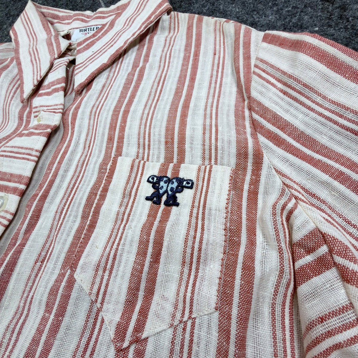 Turtle Bax Vintage 70s Striped Button Down Shirt Boys 15-16 Red White NWT - take2supply