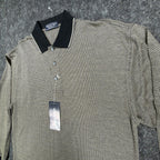 Winner Mate Vintage 90s Knit Polo Shirt Mens M Tan Black Mercerized Cotton NWT - take2supply