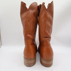 Walker Vintage Western Boots Mens 11 Brown Leather Deadstock NIB USA Made - take2supply