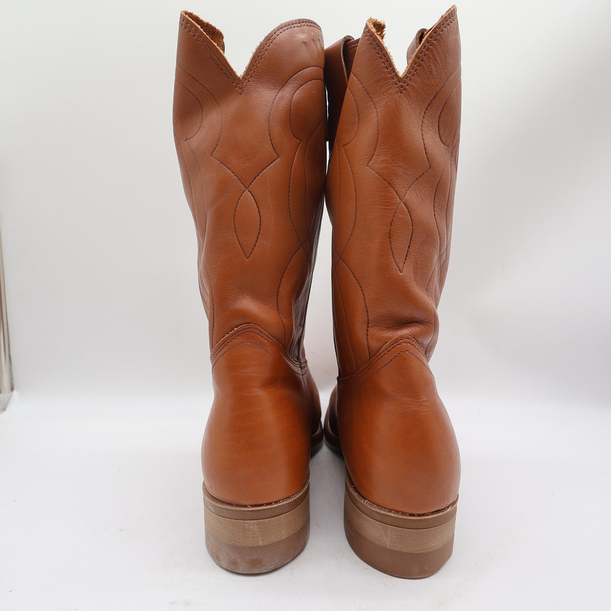 Walker Vintage Western Boots Mens 11 Brown Leather Deadstock NIB USA Made - take2supply