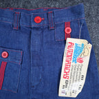 Young Maverick Automaticks Jeans Girls 12 Slim Blue Red Flare USA Deadstock NWT - take2supply