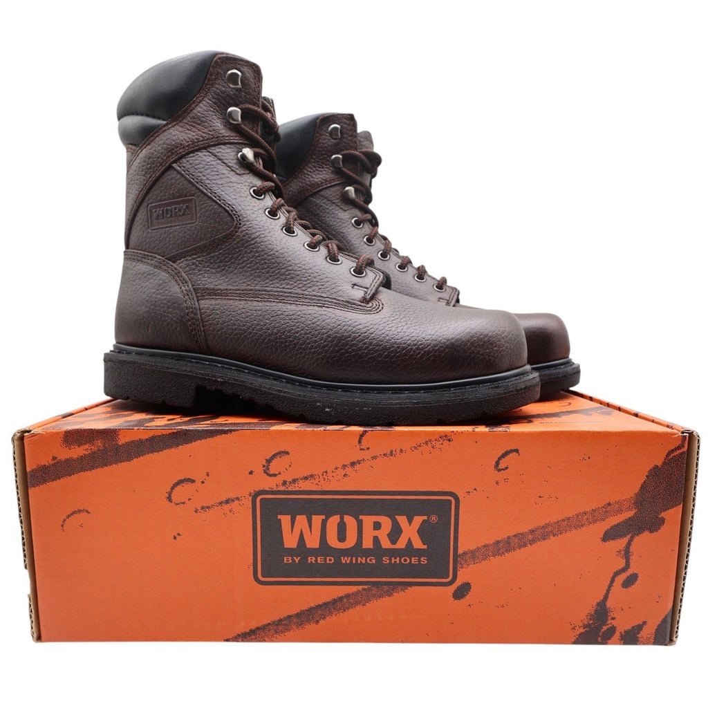 Worx By Red Wing Steel Toe Work Boots Mens 8.5 Brown Leather 5526 NIB - take2supply