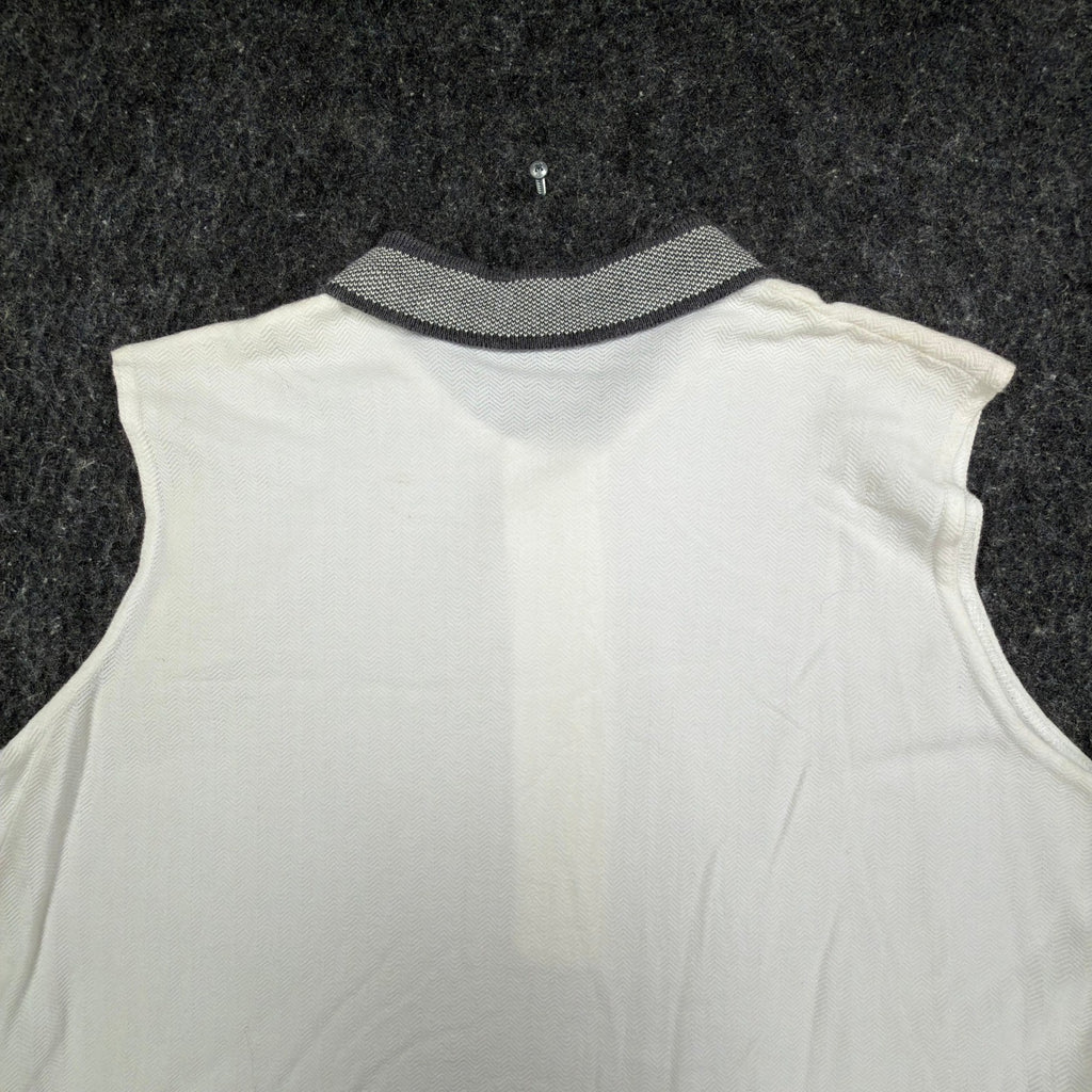Dunbrooke Vintage Sleeveless Polo Shirt Women Large White Cotton New - take2supply