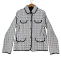 Marcona Reversible Quilted Jacket Womens Medium White Navy Grid Snap Front NWT - take2supply