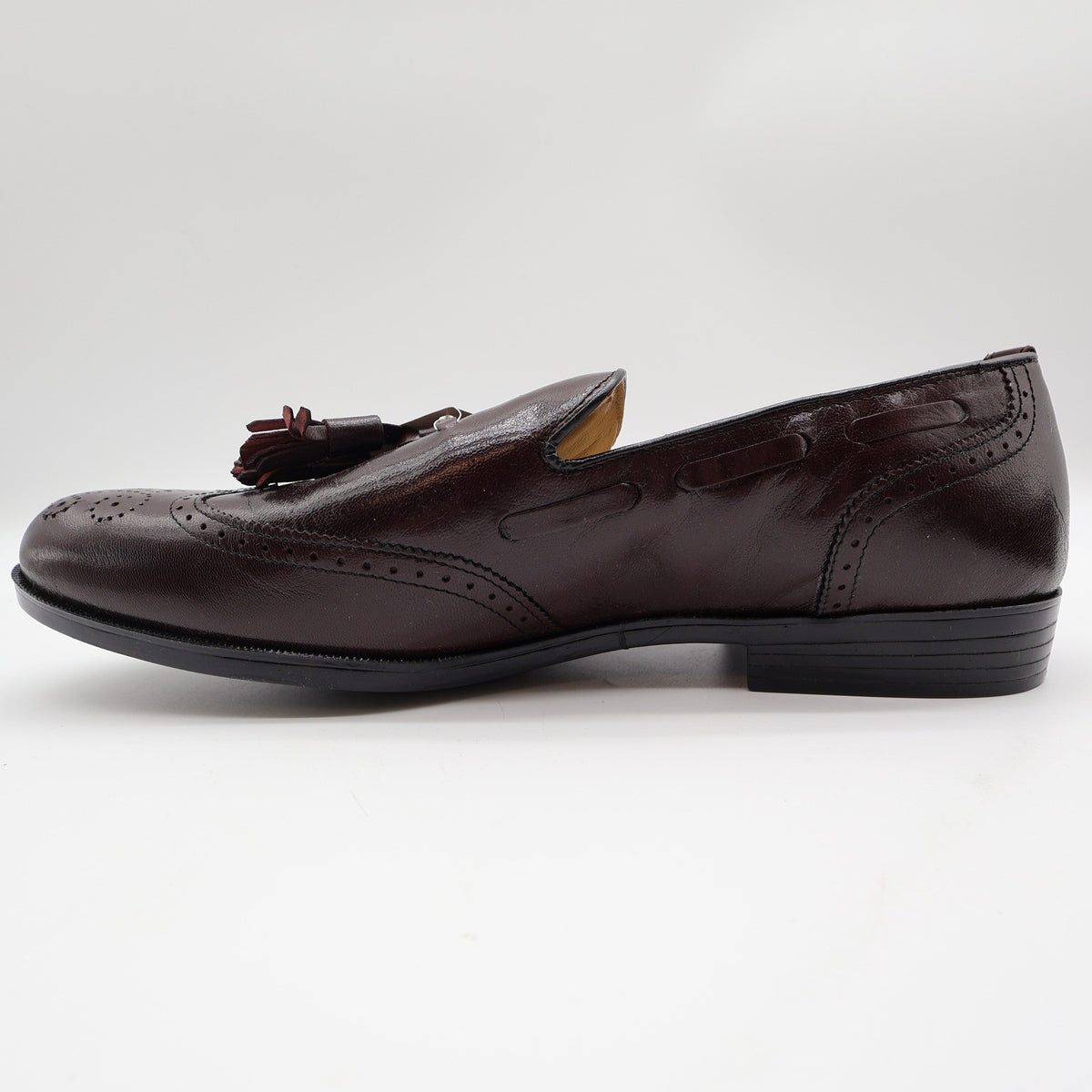 Nunn Bush Lites Tassel Loafers Mens 11 M Vintage Burgundy Leather Wingtip 73926 - take2supply