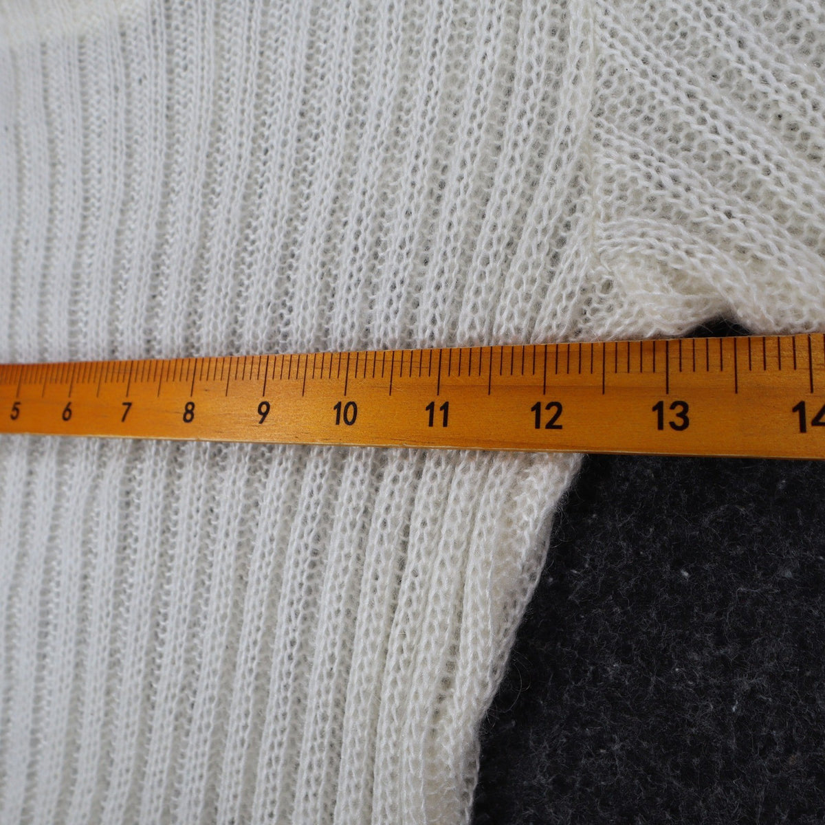 A. Byer Sweater Womens Medium Vintage 90s Cream Mohair Ribbed Open Knit Top - take2supply