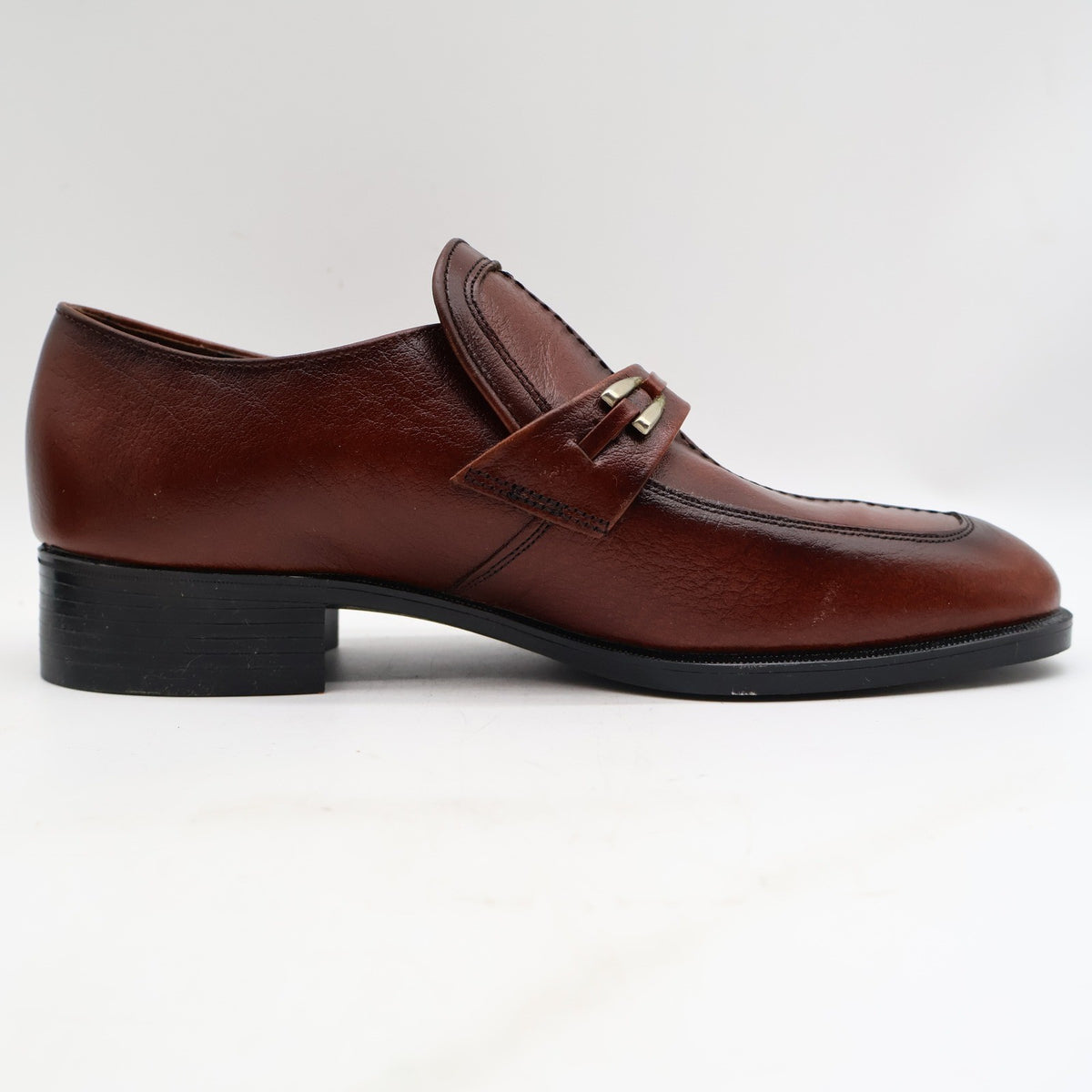 Fortune Loafers Mens 10 Vintage Brown Leather Moc Toe Bit Dress Shoes Deadstock - take2supply
