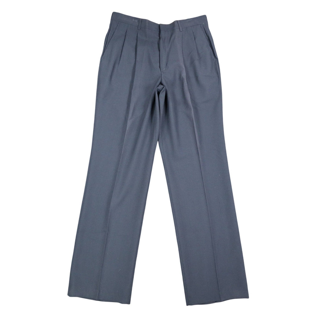 Haggar Stuff Pleated Dress Pants Mens 33x32 Vintage 90s Navy Wool Blend NWT - take2supply