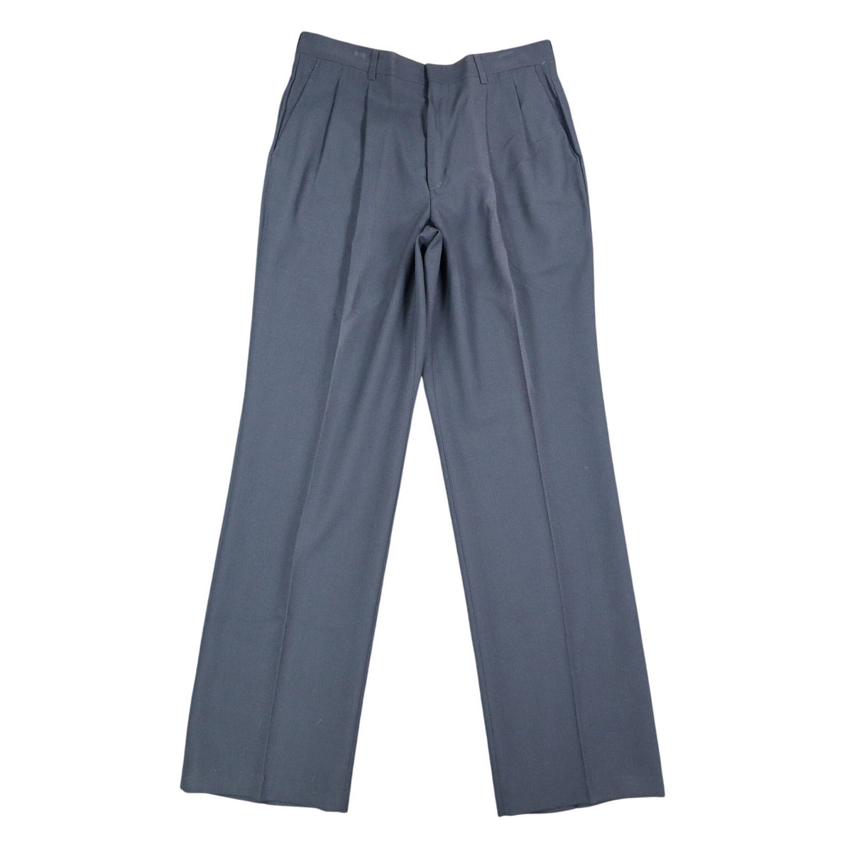 Haggar Stuff Pleated Dress Pants Mens 33x32 Vintage 90s Navy Wool Blend NWT - take2supply