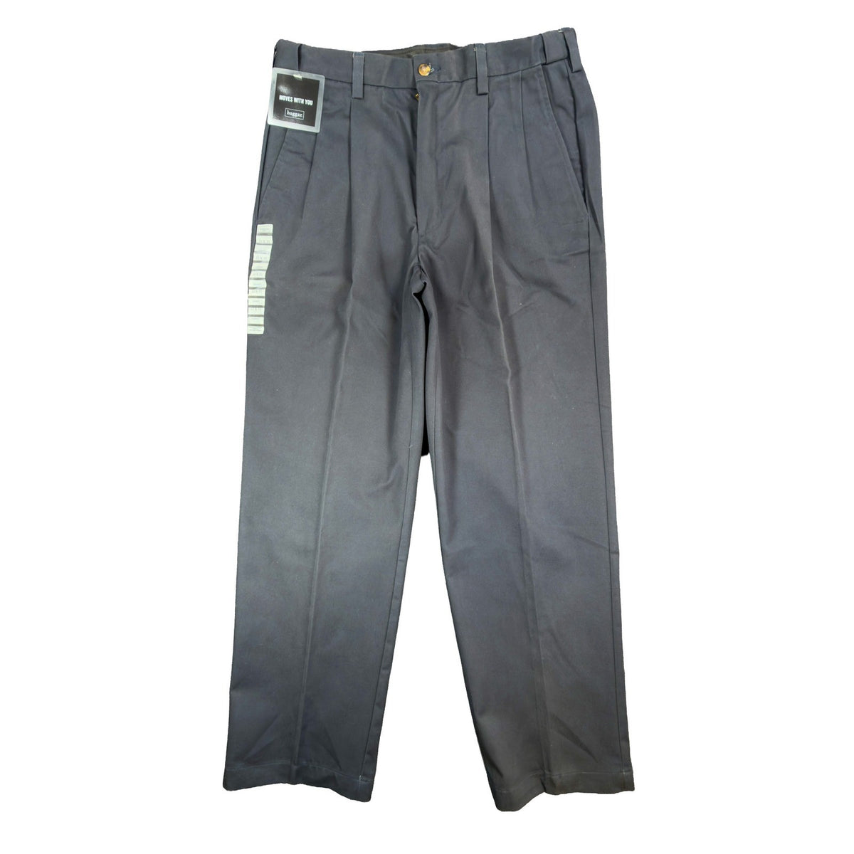 Haggar Pants Mens 33x30 Navy Blue Cotton Pleated Black Label Vintage Y2K NWT - take2supply
