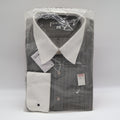 Domani Collection Dress Shirt 16.5 34/35 Gray White Collar French Cuffs New - take2supply
