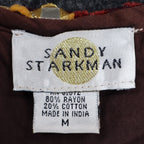 Sandy Starkman Patchwork Vest Womens M Vintage 90s Velvet Mirror Embellished New - take2supply