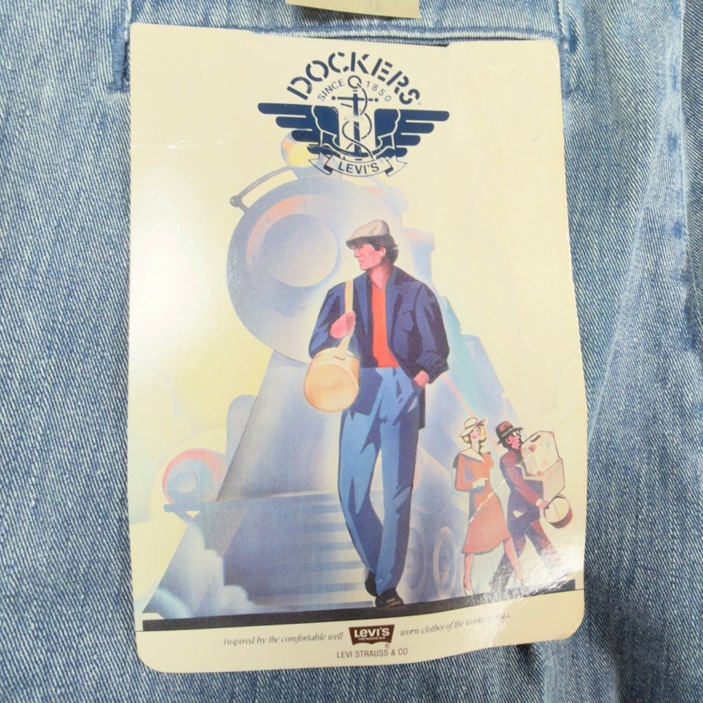 Dockers Vintage 90s Pleated Denim Pants Mens 30x32 Light Wash NWT Made in USA - take2supply
