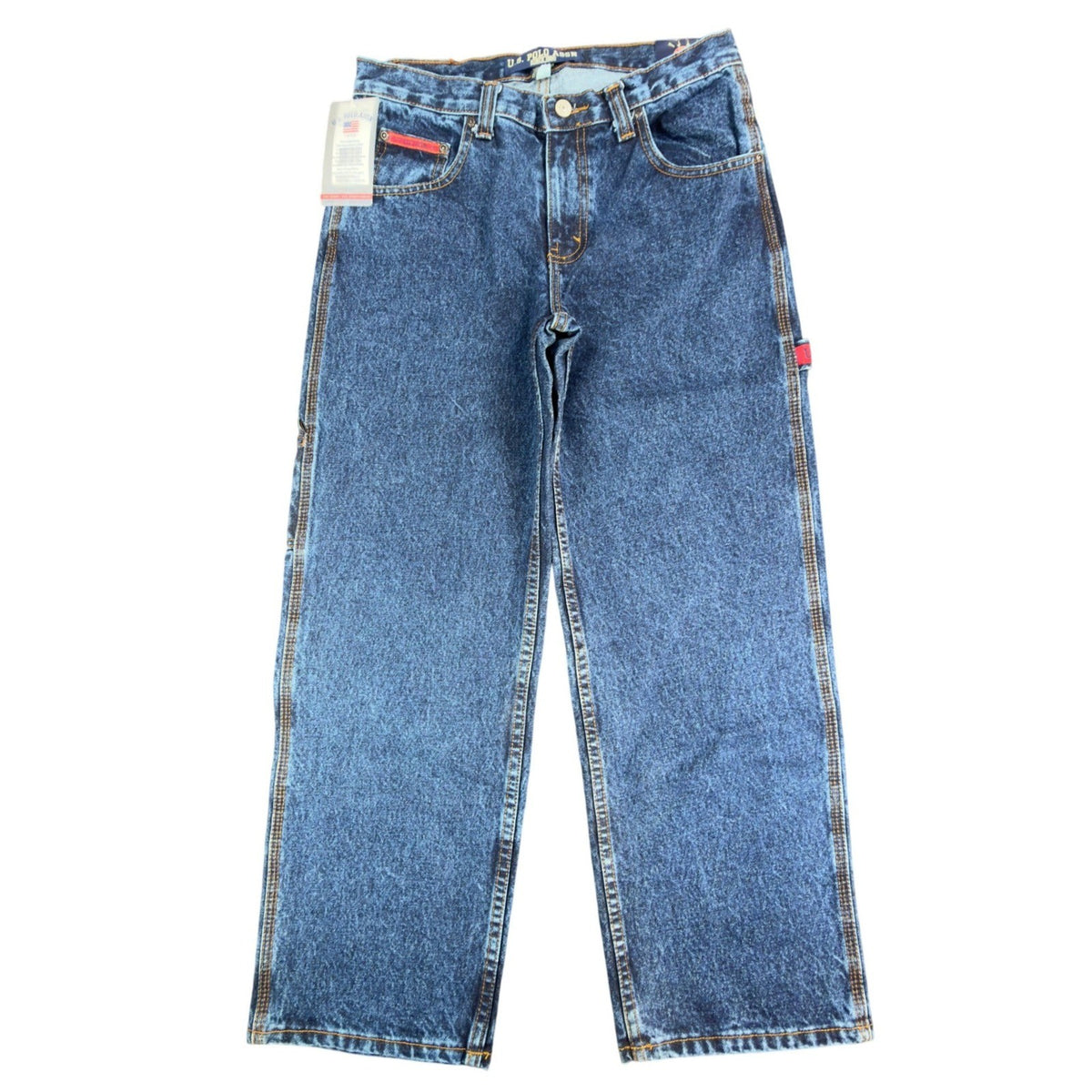 U.S. Polo Assn Carpenter Jeans Boys 14 Blue Cotton Easy Fit Utility NWT - take2supply