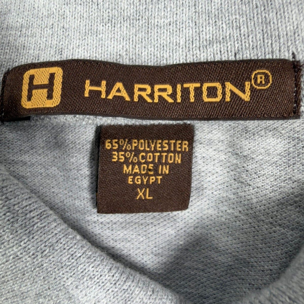 Harriton Long Sleeve Polo Mens XL Gray Cotton Blend M265L New No Tags - take2supply