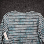 Erin London Top Womens Large Blue Grey Striped Long Sleeve Crew Neck - take2supply