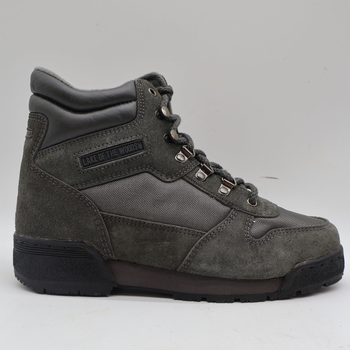 Lake Of The Woods 7000 Hiking Boots Mens 7M Vintage Deadstock Gray Leather Korea - take2supply