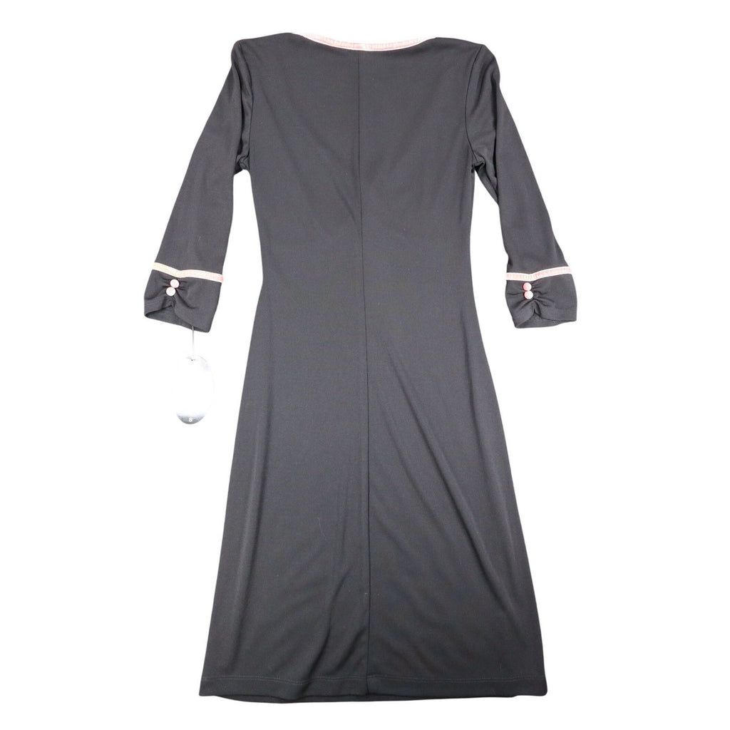 My Michelle Dress Womens Small Y2K Black Pink Bow V-Neck 3/4 Sleeve A-Line USA - take2supply