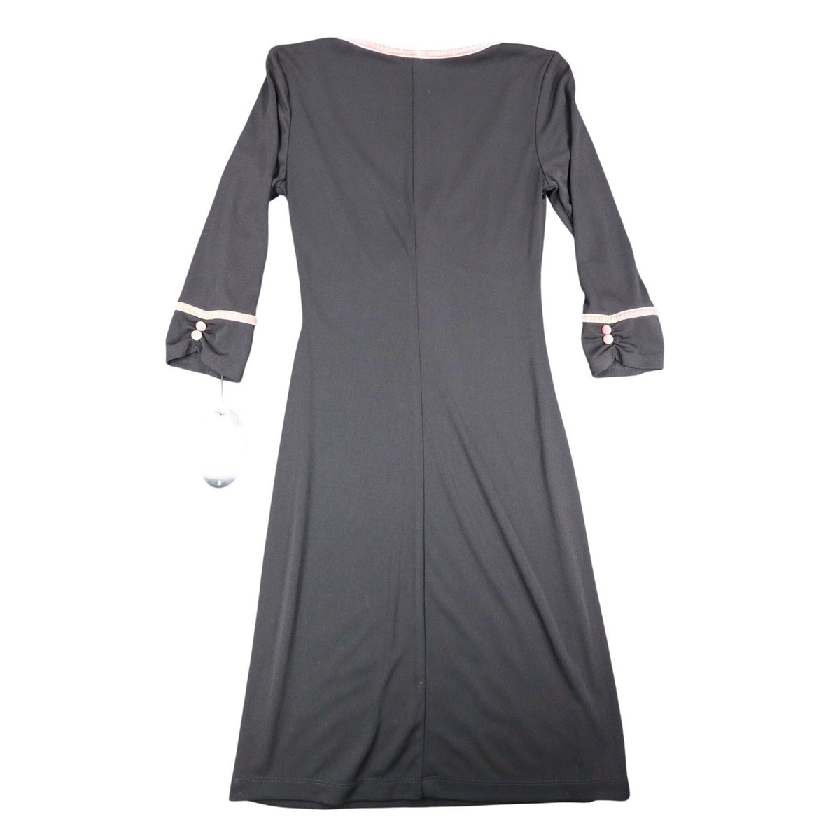 My Michelle Dress Womens Small Y2K Black Pink Bow V-Neck 3/4 Sleeve A-Line USA - take2supply