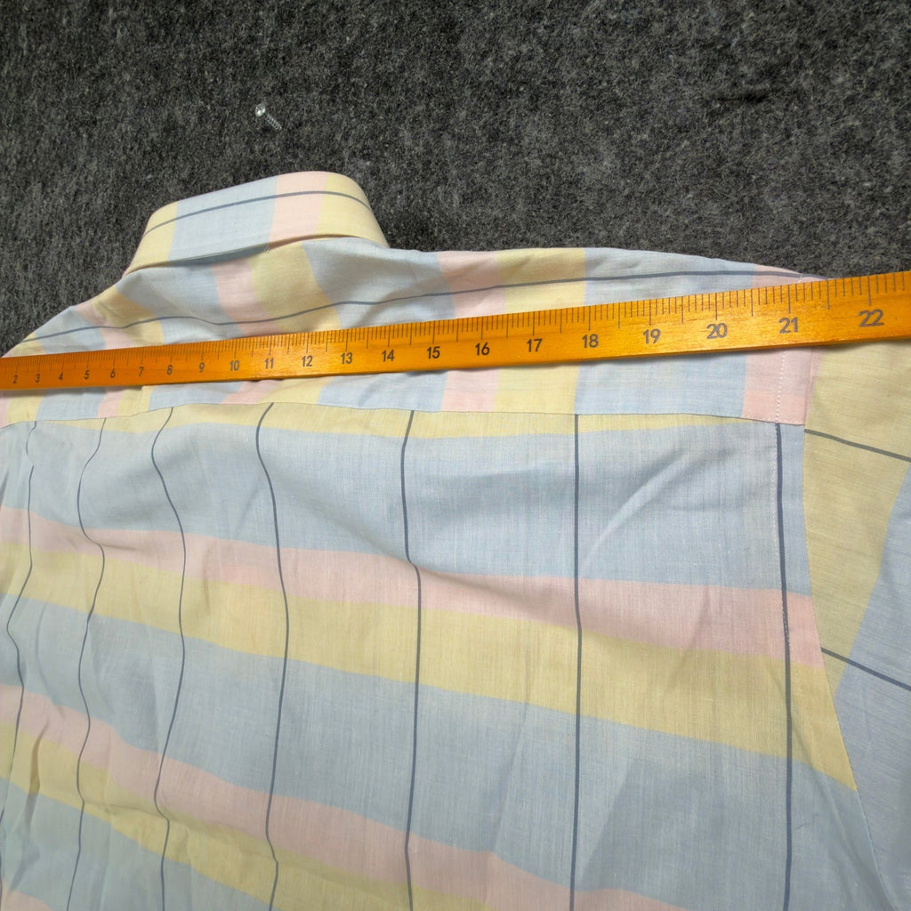 Career Club Vintage 80s Short Sleeve Shirt Mens XL Pastel Striped New - take2supply