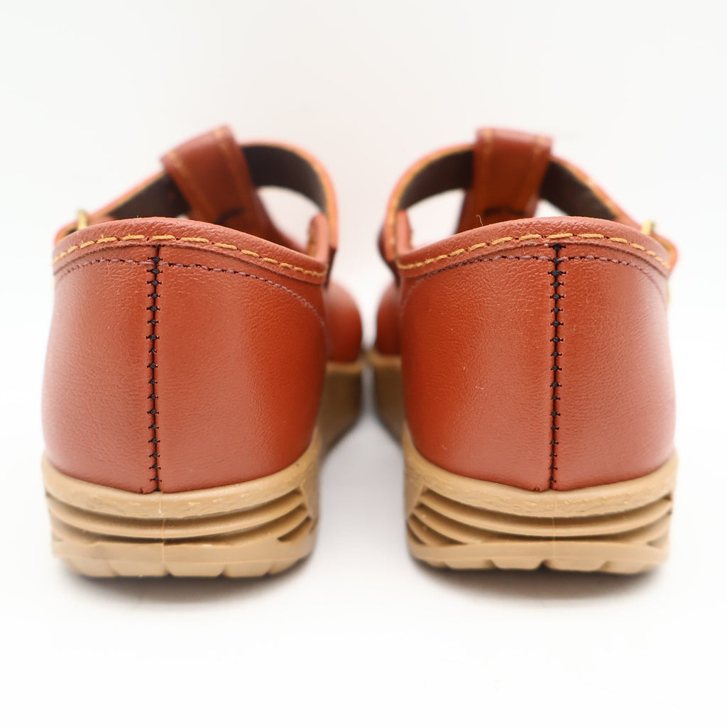 Candy Kids T-Strap Shoes Toddler 7 Vintage Brown Faux Leather USA Deadstock - take2supply