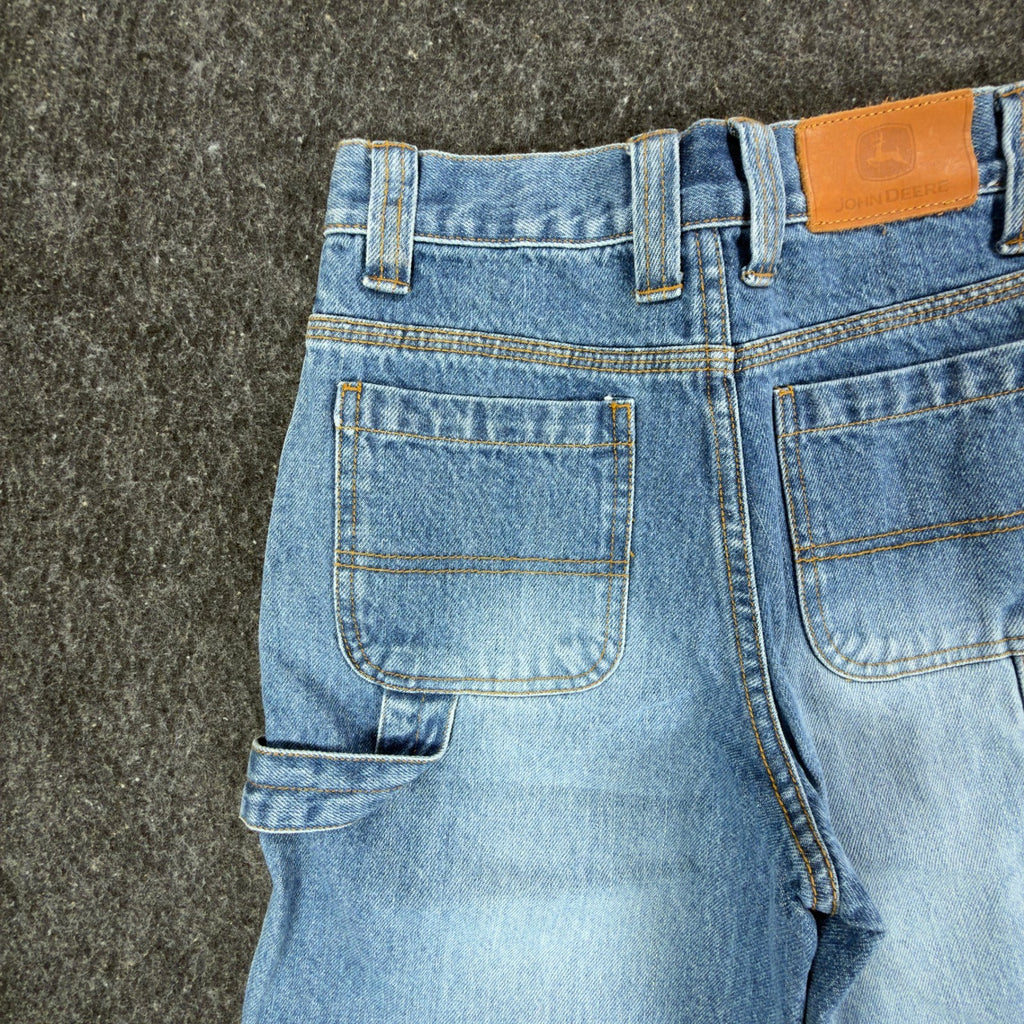 John Deere Y2K Carpenter Denim Shorts Boys 8 Stone Wash NWT Rugged Workwear - take2supply