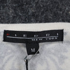 Pierri New York V-Neck Sweater Womens Size M Black White Embellished Baroque - take2supply