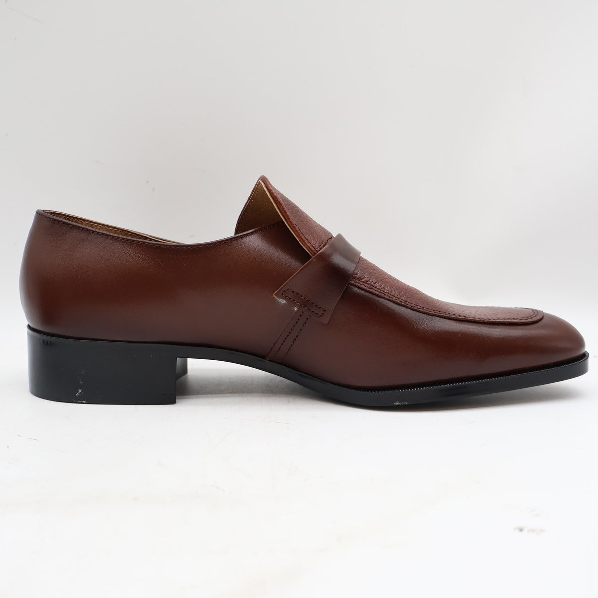 Barclay Loafers Mens 12 D Vintage Brown Leather Slip On Endicott Johnson NOS - take2supply