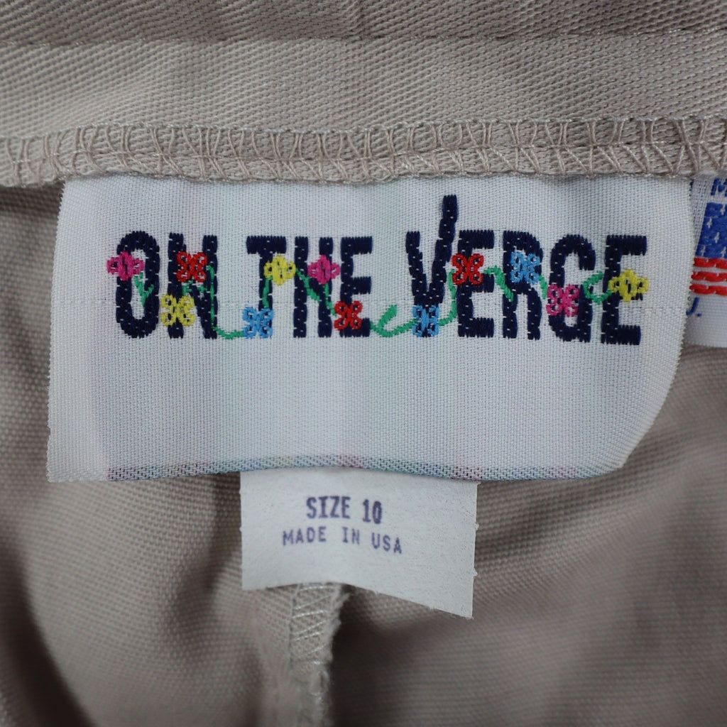 On The Verge Pleated Shorts Women 10 Vintage 90s Beige Cotton Made in USA NWT - take2supply