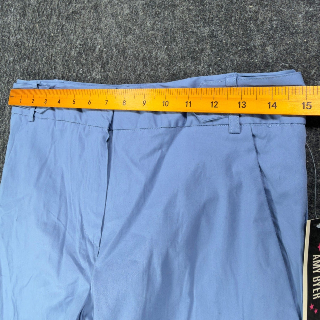 Amy Byer Y2K Capri Pants Girls 16 Blue Cotton Blend NWT Deadstock - take2supply