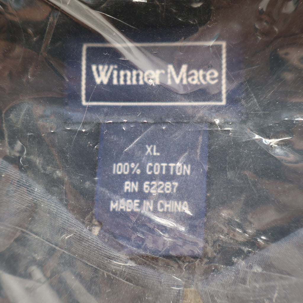 Winner Mate Button Down Shirt Mens XL Navy Blue 100% Cotton Long Sleeve NWT - take2supply