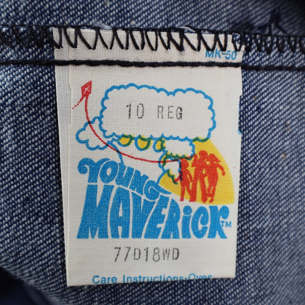 Young Maverick Vintage Boys 10 Reg Blue Flare Jeans Embroidered Pockets NWT - take2supply
