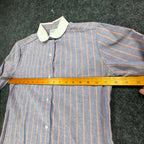 Fancy Free Vintage 70s Striped Blouse Girls 7 Blue Red White NWT - take2supply