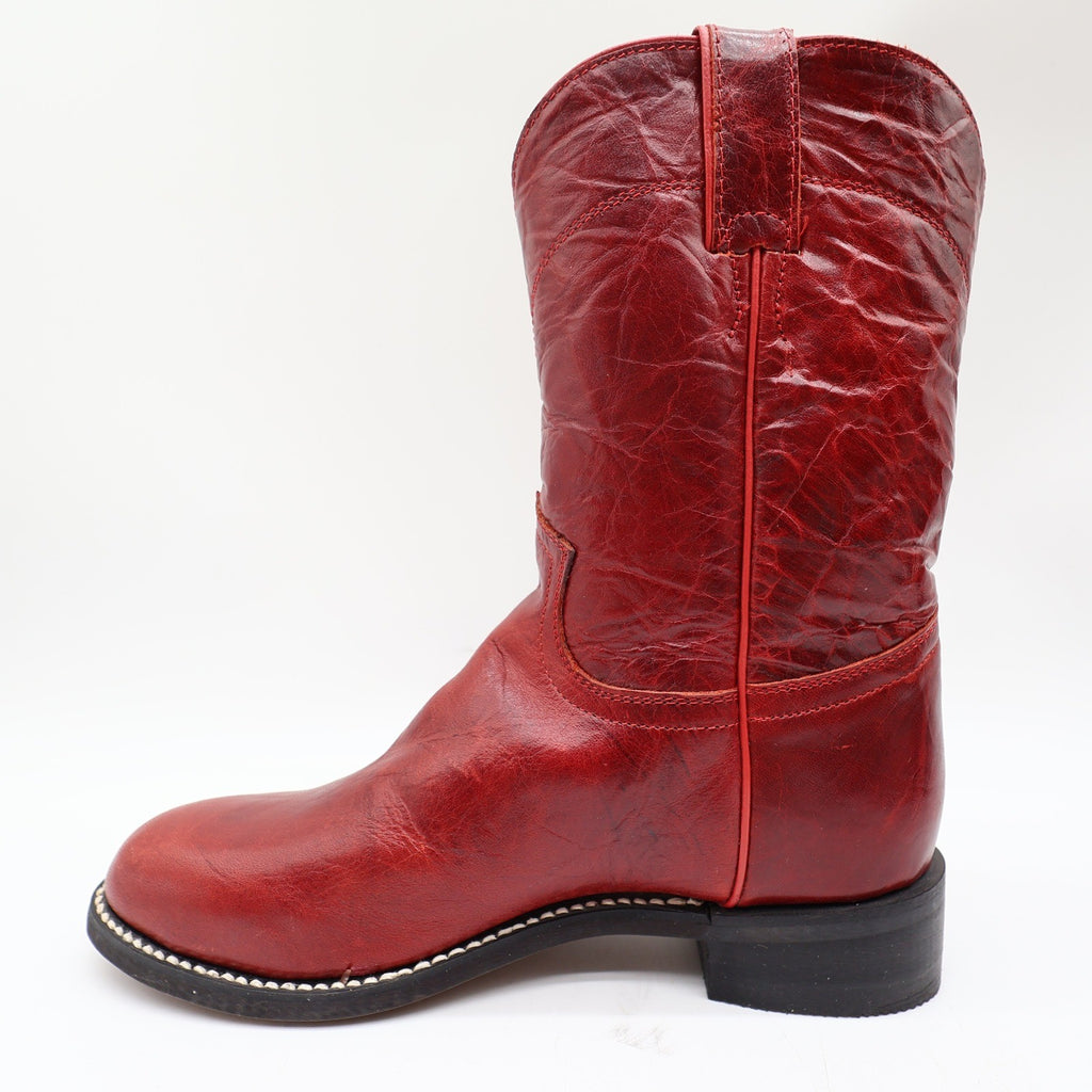 Justin Original Roper Boots Kids 2 Red Leather Deadstock NWT 3791Y - take2supply