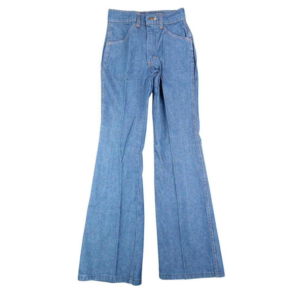 DeeCee Rappers Vintage 70s Flare Jeans Boys 14 W25 L28.5 Blue Cotton USA NWT - take2supply