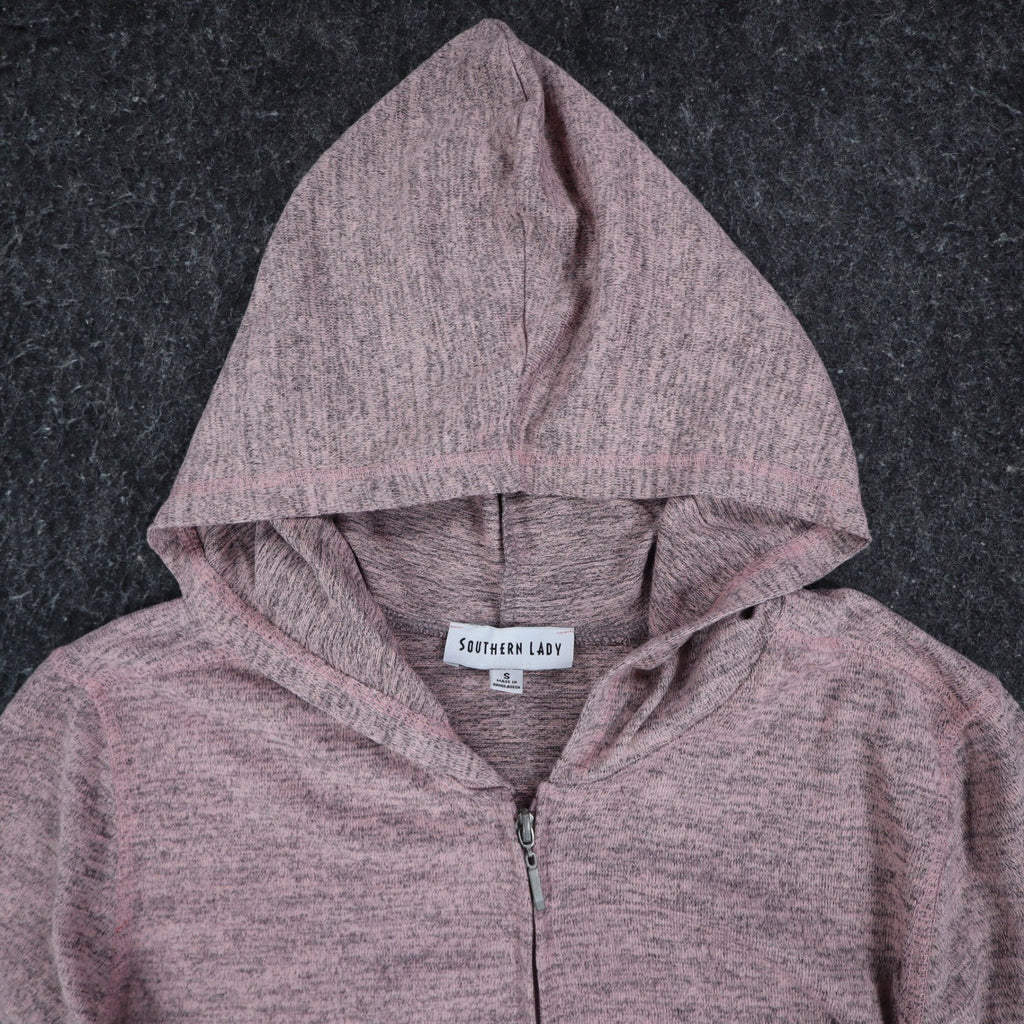 Southern Lady Womens S Pink Marled Full Zip Hoodie Long Sleeve NWT - take2supply