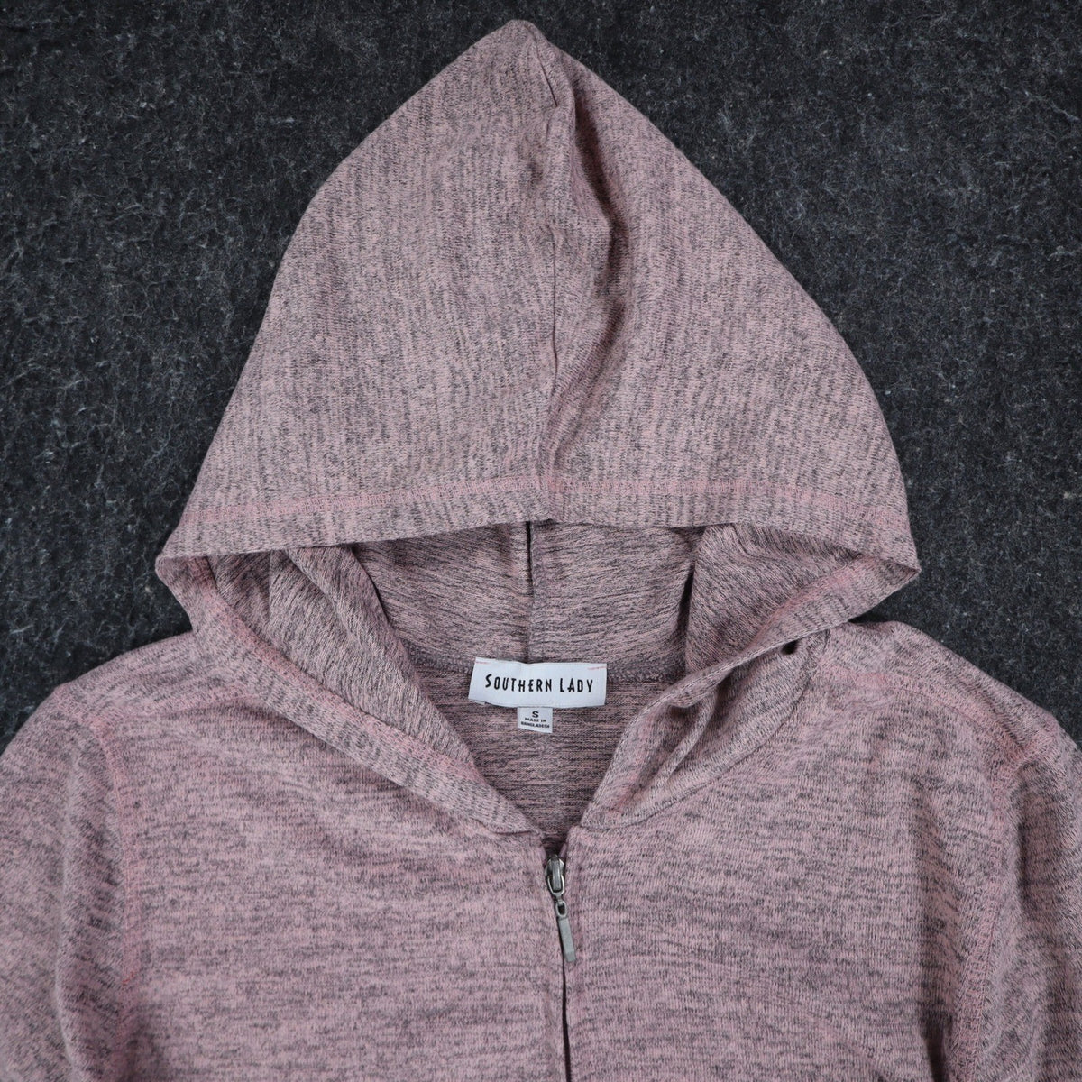 Southern Lady Womens S Pink Marled Full Zip Hoodie Long Sleeve NWT - take2supply