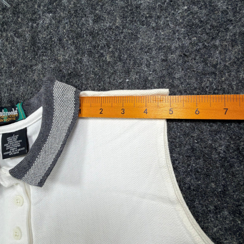 Dunbrooke Vintage Sleeveless Polo Shirt Women Large White Cotton New - take2supply