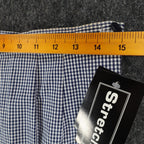Southern Lady Pants Womens 12 Navy White Gingham Cotton Stretch Side Zip NOS - take2supply
