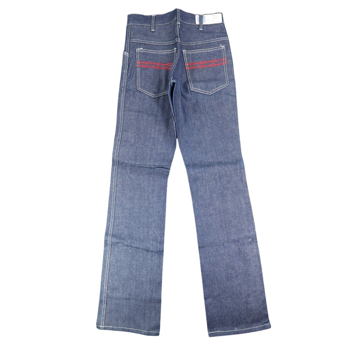 Key Jeans Vintage Womens 27 L Blue Red Embroidered Flare Jeans NWT - take2supply