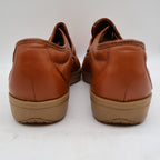 Wayfarer Penny Loafers Mens 8 D Vintage 80s Cognac Leather Wedge Sole Deadstock - take2supply