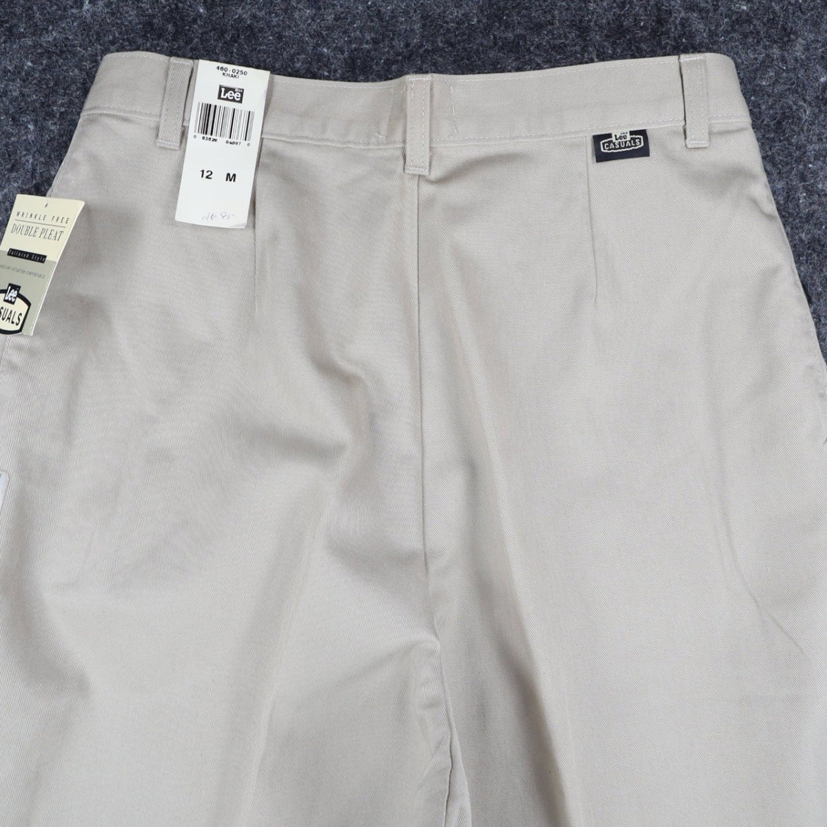 Lee Casuals Pleated Chino Pants Womens 12 M Khaki Cotton Wrinkle Free NWT - take2supply