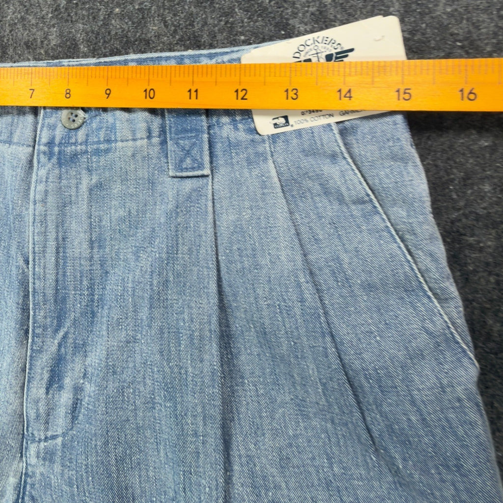 Dockers Vintage 90s Pleated Denim Pants Mens 30x32 Light Wash NWT Made in USA - take2supply