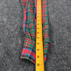 Fancy Free Plaid Blouse Womens 9 Vintage 80s Red Green Puff Shoulder Mock Neck - take2supply