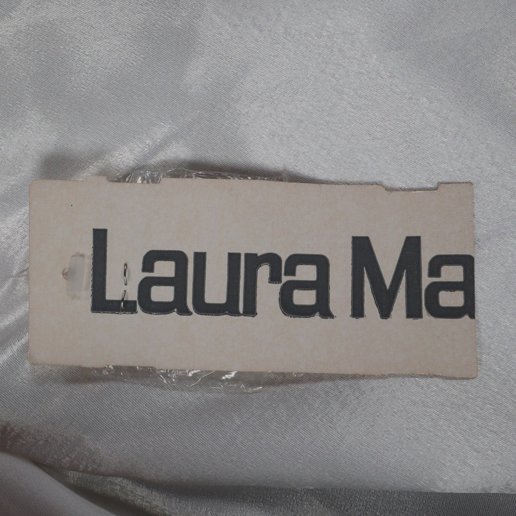 Laura Mae Blouse Womens 12 Vintage 80s White Satin Sailor Collar Tie Neck 6620 - take2supply