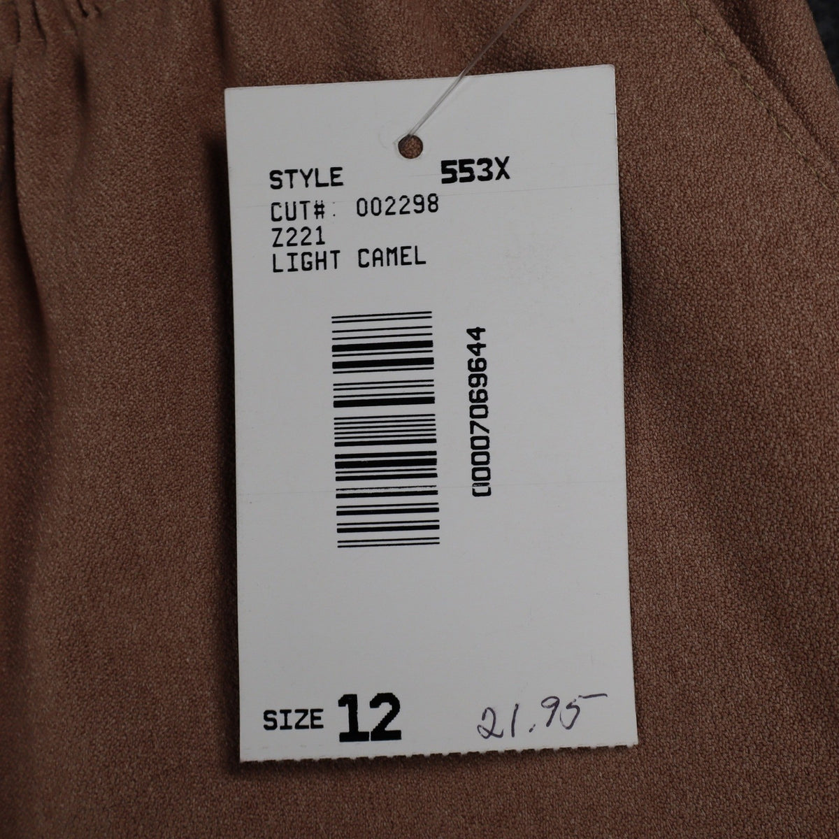 Southern Lady Pants Womens 12 Light Camel Pull On Straight Leg NWT NOS - take2supply