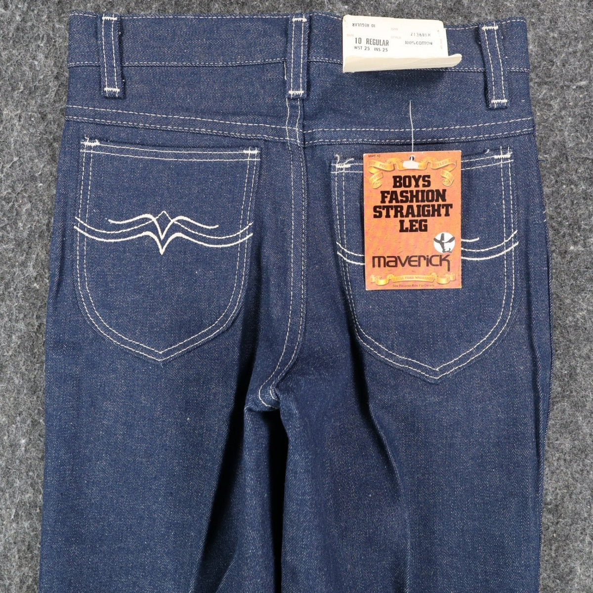 Maverick Straight Leg Jeans Boys 10 Regular Vintage 70s Deadstock Cotton USA - take2supply