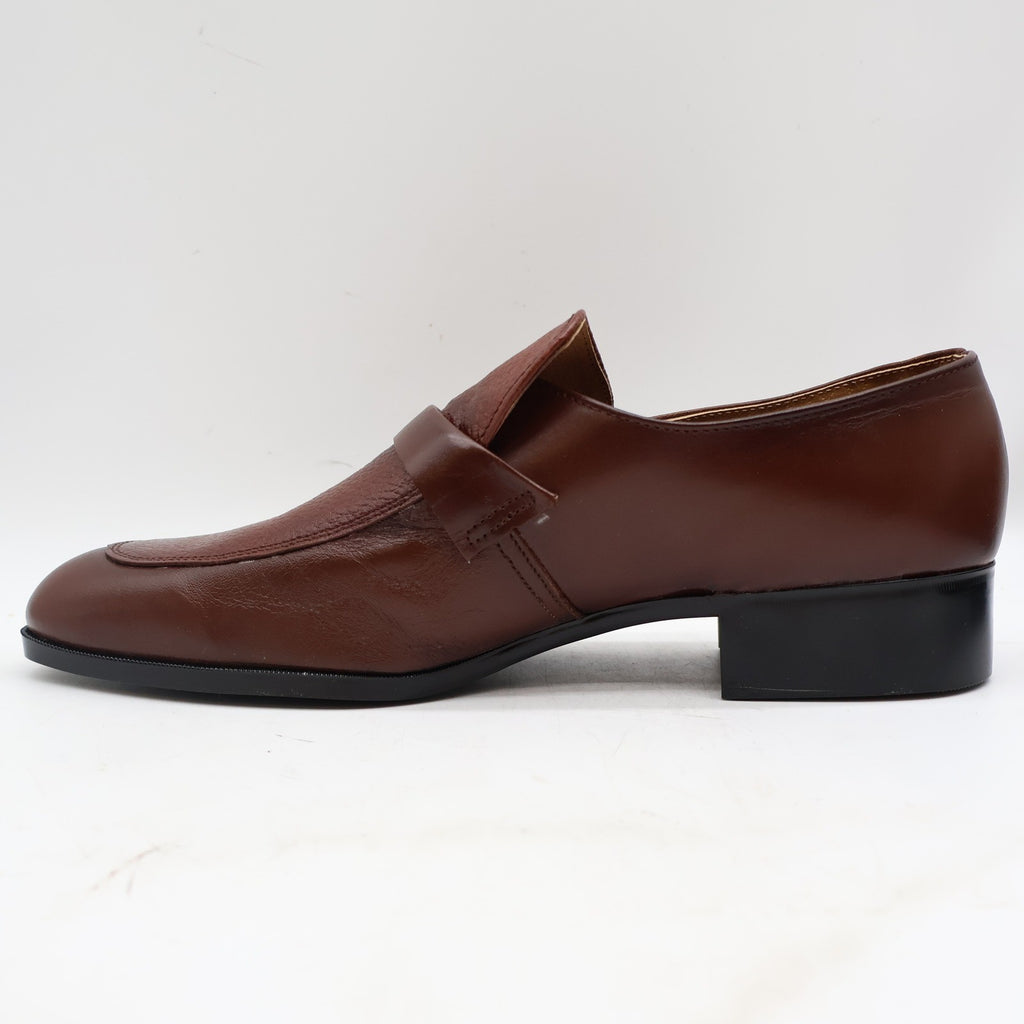 Barclay Loafers Mens 12 D Vintage Brown Leather Slip On Endicott Johnson NOS - take2supply