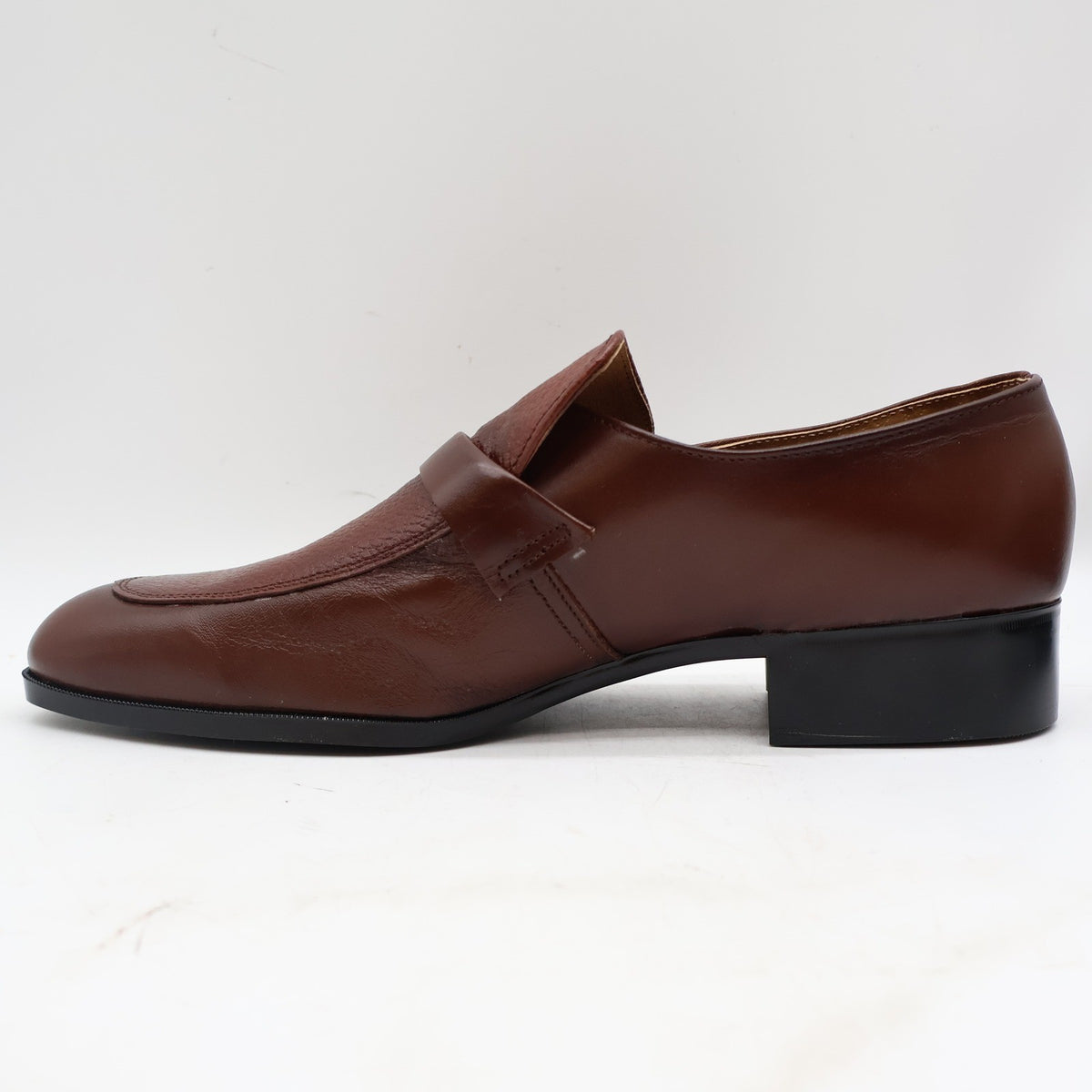 Barclay Loafers Mens 12 D Vintage Brown Leather Slip On Endicott Johnson NOS - take2supply